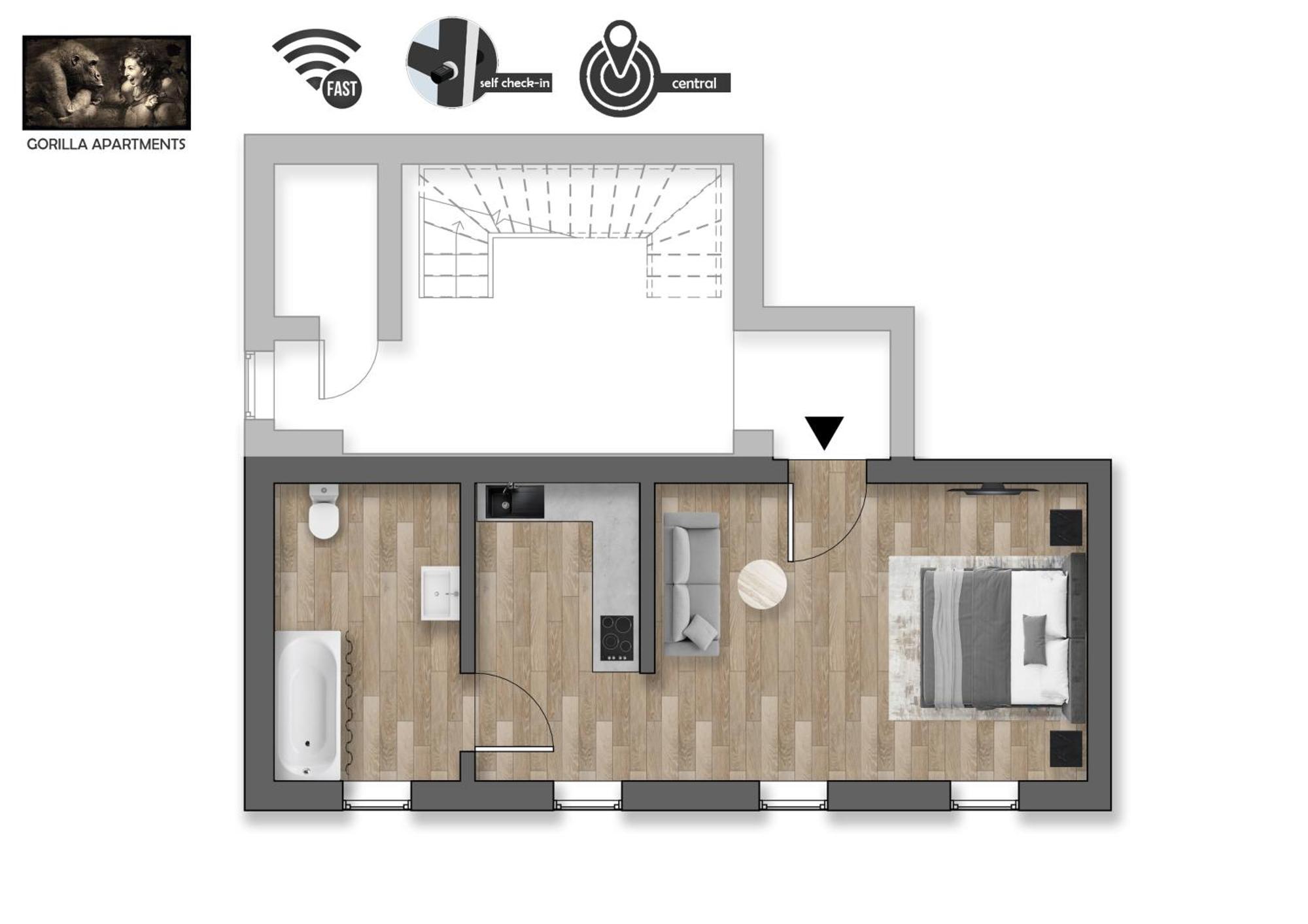 Apartment Gorilla Im Zentrum - Highspeed-wlan 1st Floor *